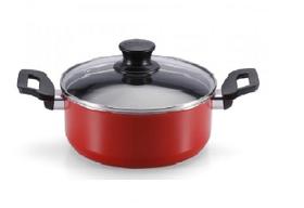 Panela Caçarola antiaderente 22cm c/ tampa de vidro Vermelho Magnific Panelux
