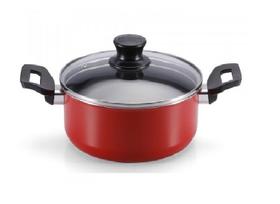 Panela Caçarola antiaderente 24cm c/ tampa de vidro Vermelho Magnific Panelux