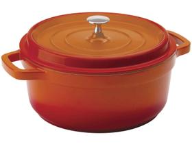Panela Caçarola Antiaderente 4,3L Grossa Vermelha Laranja Com Tampa Hercules Panela Caçarola Antiaderente 4,3L Grossa Vermelha Laranja Com Tampa Hercules