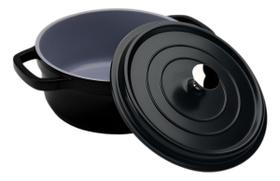 Panela Caçarola Antiaderente 6,8L Grossa Preta Com Tampa Hercules