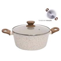 Panela Caçarola Antiaderente Cerâmica 24cm Cooktop Fogão Indução Avulsa 3,8 Litros Marmol MimoStyle Panela Caçarola Antiaderente Cerâmica 24cm Cooktop Fogão Indução Avulsa 3,8 Litros Marmol MimoStyle