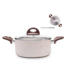 Panela Caçarola Antiaderente Ceramica 24cm Fogão Indução Vanilla Ceramic Life Smart Plus Brinox Panela Caçarola Antiaderente Ceramica 24cm Fogão Indução Vanilla Ceramic Life Smart Plus Brinox