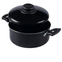 Panela Caçarola Antiaderente com Tampa 20Cm 2L Preto Nacional