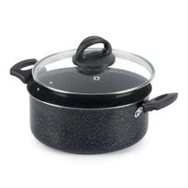 Panela Caçarola Antiaderente com Tampa de Vidro 22Cm 3L Preto Nacional Panela Caçarola Antiaderente com Tampa de Vidro 22Cm 3L Preto Nacional