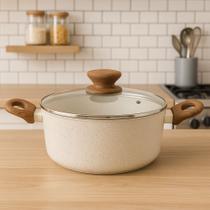 Panela Caçarola Antiaderente com Tampa Mármol 20cm Mimo Style Fogão de Indução Panela Caçarola Antiaderente com Tampa Mármol 20cm Mimo Style Fogão de Indução