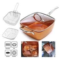 Panela Caçarola Antiaderente Maxchef 24cm cobre alumínio reforçado e cozimento uniforme