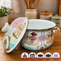 Panela Caçarola Cake Esmaltada Vintage Todos Fogões De 3,7L