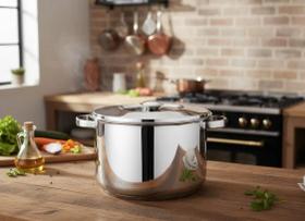Panela Caçarola Caldeirão 100% Inox 6,5 L Com Tampa Grande
