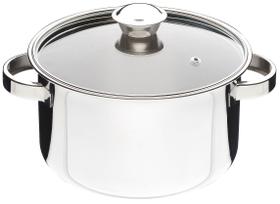 Panela Caçarola Caldeirão Grande Inox 2,5 L Com Tampa Vidro