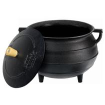 Panela Caçarola Caldeirão Tripé de Ferro Fundido com Alça 8l Com Tampa 20x26cm Panela Mineira