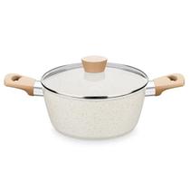 Panela Caçarola Carmela Vanilla 3,8 Litros 24cm Ceramic-Flon em Alumínio 8468 MTA Panela Caçarola Carmela Vanilla 3,8 Litros 24cm Ceramic-Flon em Alumínio 8468 MTA