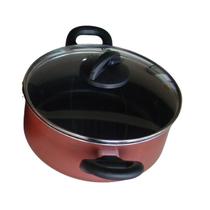 Panela/caçarola cereja c/tampa vidro e alça 3,30l