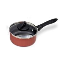 Panela/caçarola cereja c/tampa vidro e cabo 2,50l