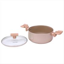 Panela Caçarola Champanhe Toque Macio Baquelite Vidro Temp.