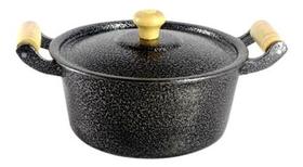 Panela Caçarola Craquelada Preta 3,70 Litros N24 - Carola Panela Caçarola Craquelada Preta 3,70 Litros N24 - Carola