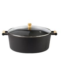 Panela Caçarola De Ferro 2,9 Litros Tampa De Vidro 22cm