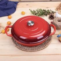 Panela Caçarola de Ferro Esmaltada forno holandês fogão e forno - 26 cm
