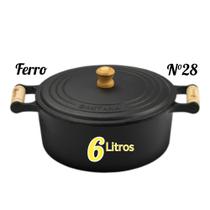 Panela Caçarola de Ferro Fundido ( Envio Responsável) 6 Litros Prática e Grande N 28 - Santana!