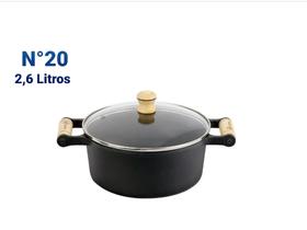 Panela Caçarola De Ferro N20 2,6 Litros Com Tampa Vidro Envio Imediato