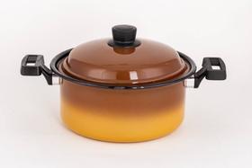 Panela Caçarola Esmaltada 24 Cm 5 Litros Marrom Degrade - Esmaltado Silva Panela Caçarola Esmaltada 24 Cm 5 Litros Marrom Degrade - Esmaltado Silva