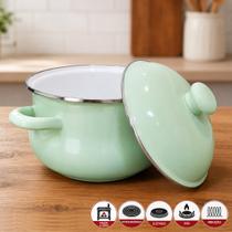 Panela Caçarola Esmaltada Charm Jade Para Todos Fogões 3,6L Panela Caçarola Esmaltada Charm Jade Para Todos Fogões 3,6L