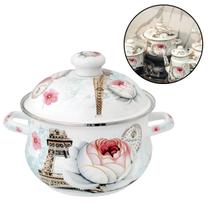 Panela Caçarola Esmaltada Decorativa Sopa Fogão Indução A5 Fogão à Gás Induction Cooktop Cozinha 3,6L 22cm com Tampa A5