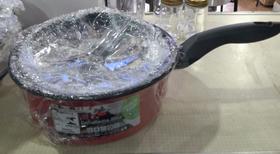 Panela Caçarola esmaltada vermelha - Granitada- com tampa- número 18