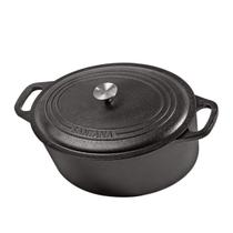 Panela Caçarola Ferro Fundido Oval Com Tampa De Ferro 2,5l