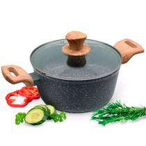 Panela Caçarola Grande Avulsa Antiaderente Tampa de Vidro Não Gruda