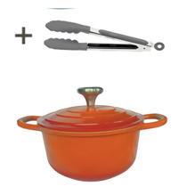 Panela Caçarola Laranja Cerâmica 20cm 2,7litros 4mm Chef Florença