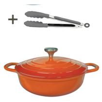 Panela Caçarola Laranja Cerâmica 26cm 3,4litros 4mm Chef Florença
