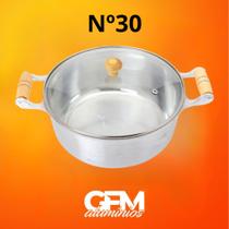 Panela Caçarola n30 em Alumínio Batido Grosso Fundido com tampa de vidro 5,9 litros Cozinha Linha/Premium Panela Caçarola n30 em Alumínio Batido Grosso Fundido com tampa de vidro 5,9 litros Cozinha Linha/Premium