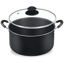 Panela Caçarola Nº 30 Grande Família Alumínio Antiaderente com Tampa de Vidro Preta Ref.0.203 - Dona Chefa