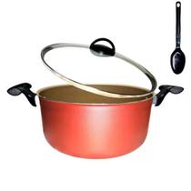 Panela Caçarola Plus Grande N22cm Antiaderente + 1 Colher Nylon