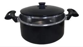 Panela Caçarola Preto 24cm Com Tampa Em Alumínio 4.3lts