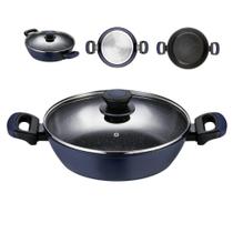 Panela Caçarola Rasa Antiaderente Cerâmica Fundo Indução 28cm Oxford Em Alumínio Forjado