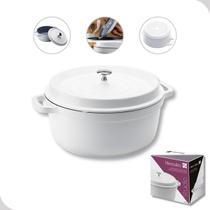 Panela Caçarola Redonda Antiaderente Cerâmico 2,4L Com Tampa Branca Hercules