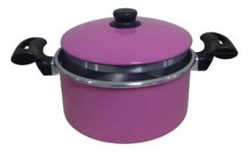 Panela Caçarola Rosa Claro 20cm Alumínio Com Tampa 2.4lts