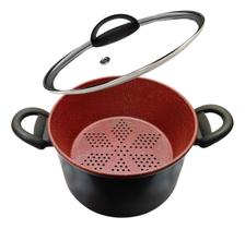 Panela Caçarola Vapor Cuscuzeiro Antiaderente Tampa Vidro