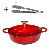 Panela Caçarola Vermelha Cerâmica 26cm 3,4litros 4mm Chef Florença