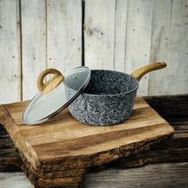 Panela Cacerola 20cm Revestimento Granito Gris Fundo de Indução e Cabo Soft Touch Panela Cacerola 20cm Revestimento Granito Gris Fundo de Indução e Cabo Soft Touch