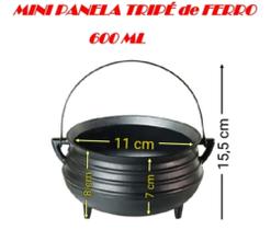 Panela Caldeirão Tripé Ferro 600ml Para Servir Porção Individual