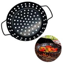 Panela churrasqueira frigideira wok grelhar antiaderente cesto churrasco legumes peixes