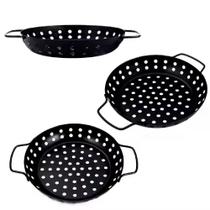 Panela Churrasqueira Grelha Antiaderente Fritadeira Cesto Churrasco Legumes Camarao Peixe Grelhado