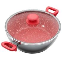 Panela com Revestimento de Cerâmica Redstone Philco PPN24A Tampa de Vidro, Cinza/Vermelho, 4.6L Panela com Revestimento de Cerâmica Redstone Philco PPN24A Tampa de Vidro, Cinza/Vermelho, 4.6L
