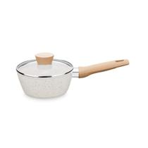 Panela com Tampa 18cm Linha Carmela Baunilha 1,8L Ceramic Flon cor Creme MTA 8466