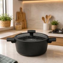 Panela com Tampa de Vidro Duas Alças Max Black 20cm - Preta Panela com Tampa de Vidro Duas Alças Max Black 20cm - Preta
