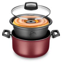 Panela Conjunto Pudim Banho Maria - Cereja