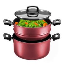 Panela Cozivapor Antiaderente N.20 Com Tampa de vidro 3 em 1 MTA Receitas no vapor Alimentos saudáveis 3 Litros Praticidade e eficiente Panela Cozivapor Antiaderente N.20 Com Tampa de vidro 3 em 1 MTA Receitas no vapor Alimentos saudáveis 3 Litros Praticidade e eficiente