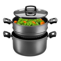 Panela Cozivapor Antiaderente N.20 Com Tampa de vidro 3 em 1 MTA Receitas no vapor Alimentos saudáveis 3 Litros Praticidade e eficiente